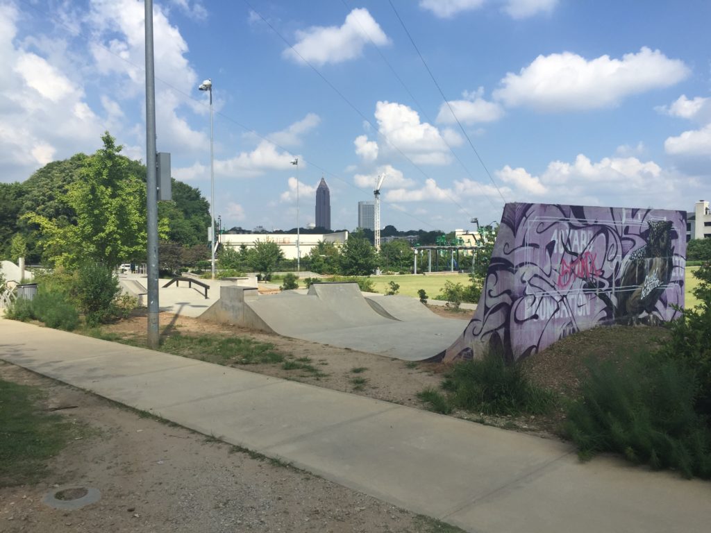 Half-pipe at a skate park