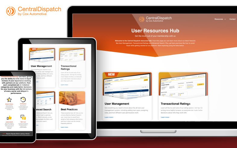 Central Dispatch homepage featured devices screenshots